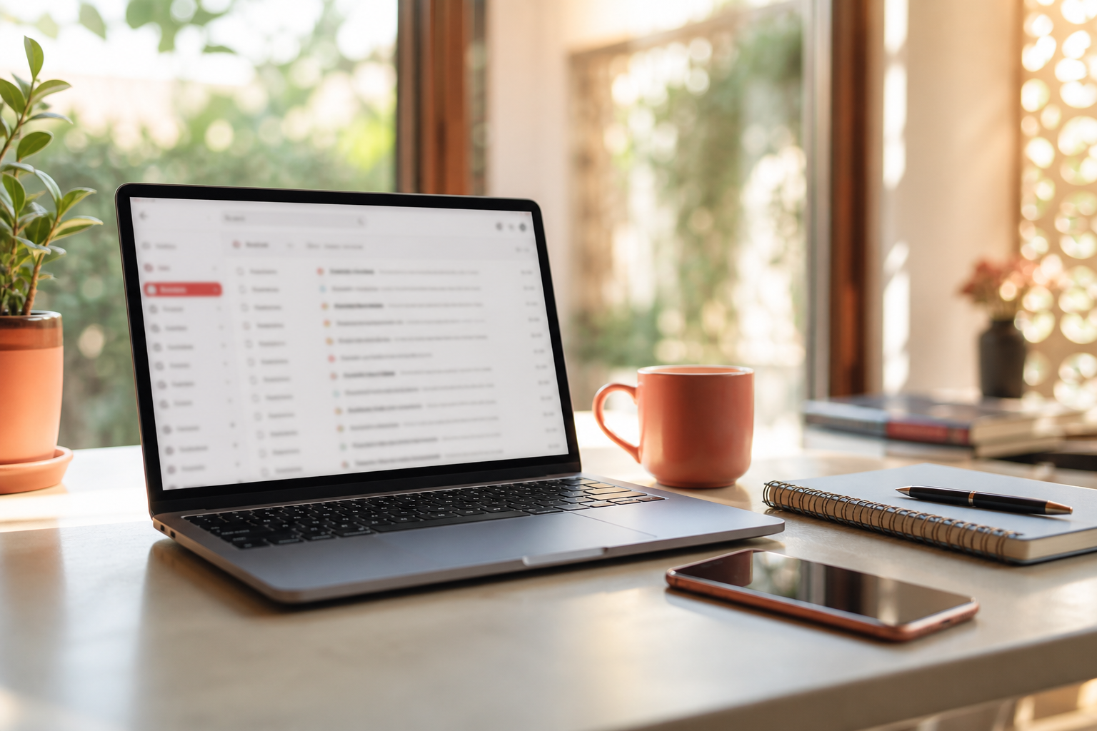 Desk setup for brand, creator and platform enquiries