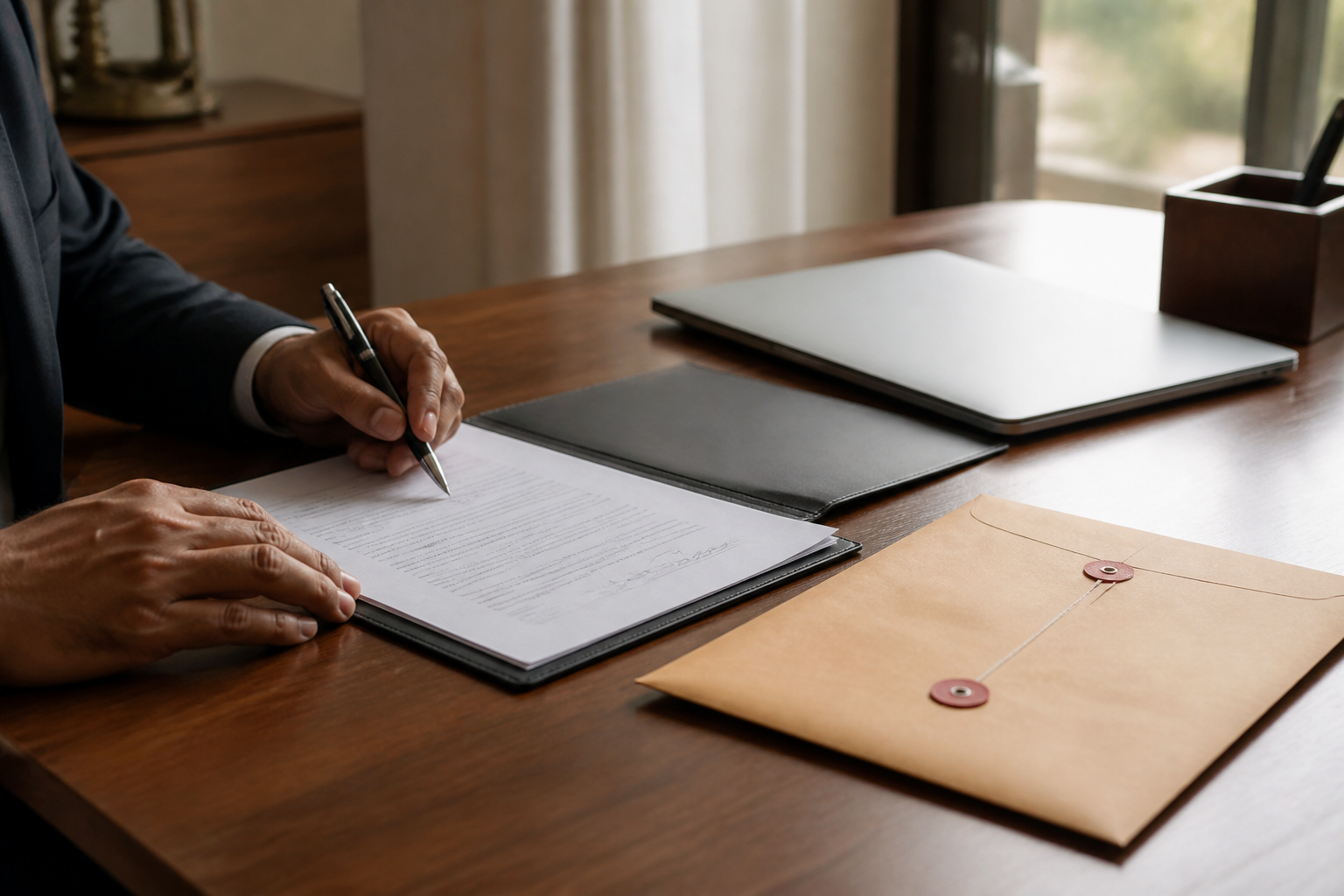 Private business documents kept confidential on a desk