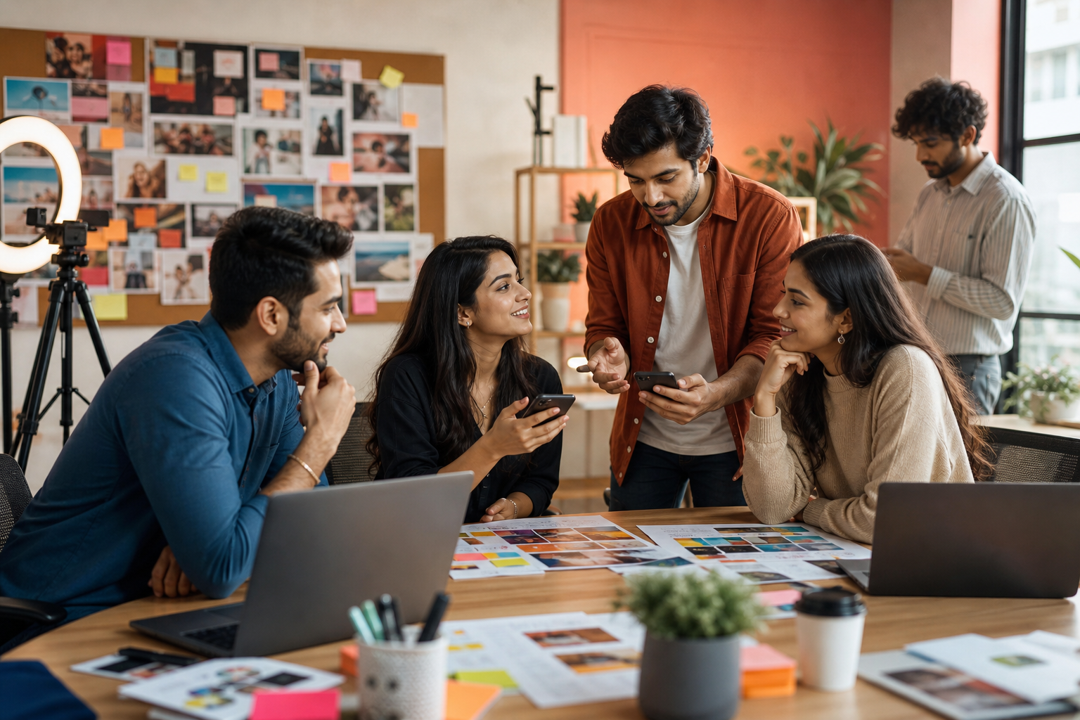 Brand and creator teams collaborating on social media campaign planning