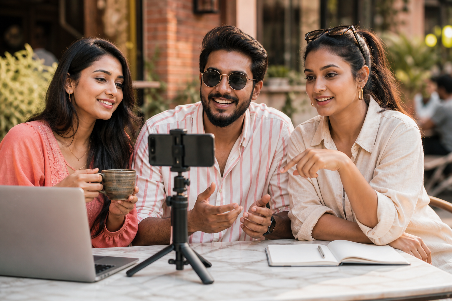 Brand marketing team planning Instagram and YouTube creator campaigns in India